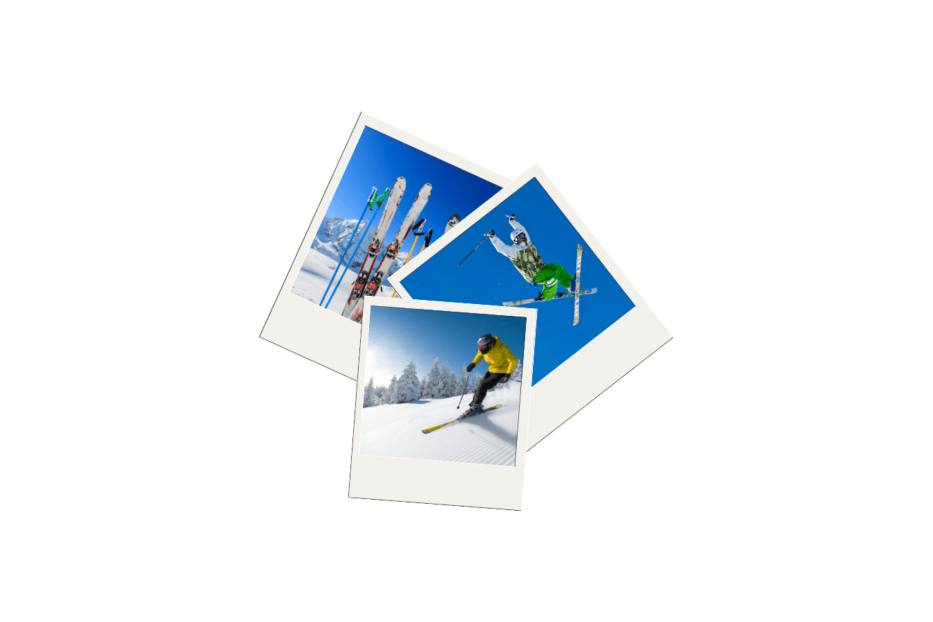 skiing and snowboarding collage
